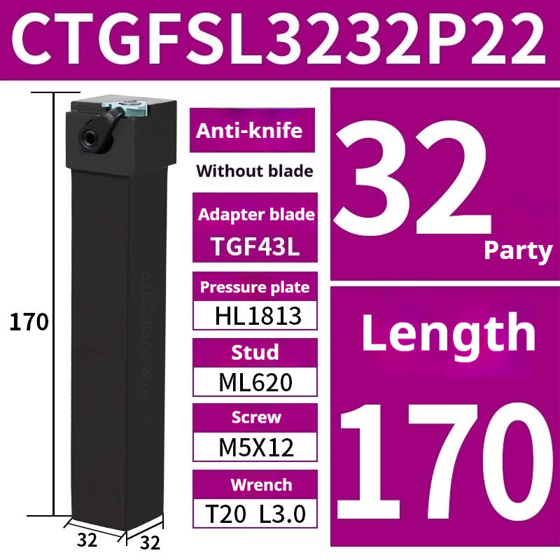 1014-OD shallow groove toolholder CTGFSR1616/2020K16 Circlip groove cutter handle CNC lathe cross-mounted nesting machine Shandong Denso Pricision Tools Co.,Ltd.